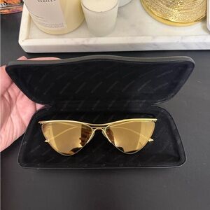 BALENCIAGA GOLD CAT EYE SUNGLASSES